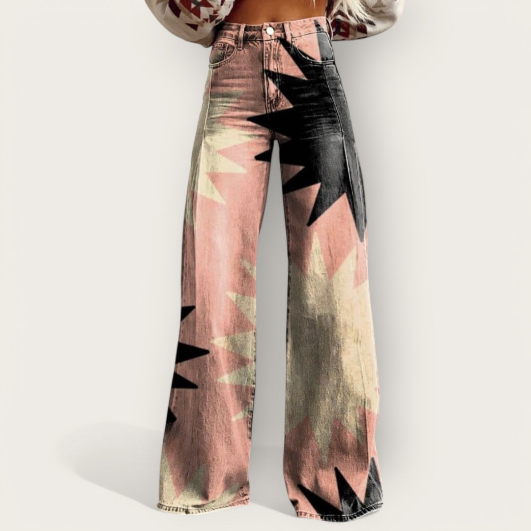 Lina & Loom | Geometric Wide Leg Trousers