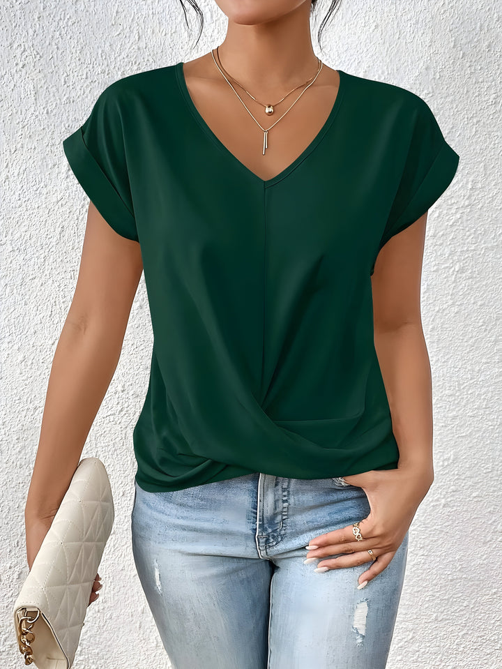 Vanessa | Twist Front V-Neck Top