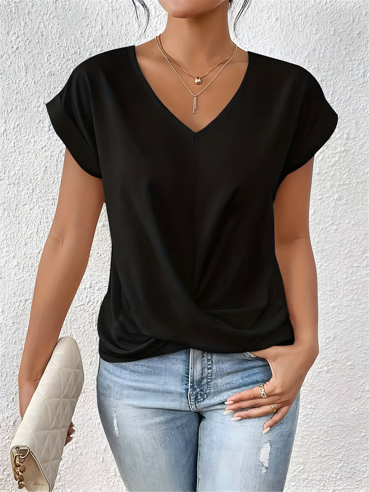 Vanessa | Twist Front V-Neck Top