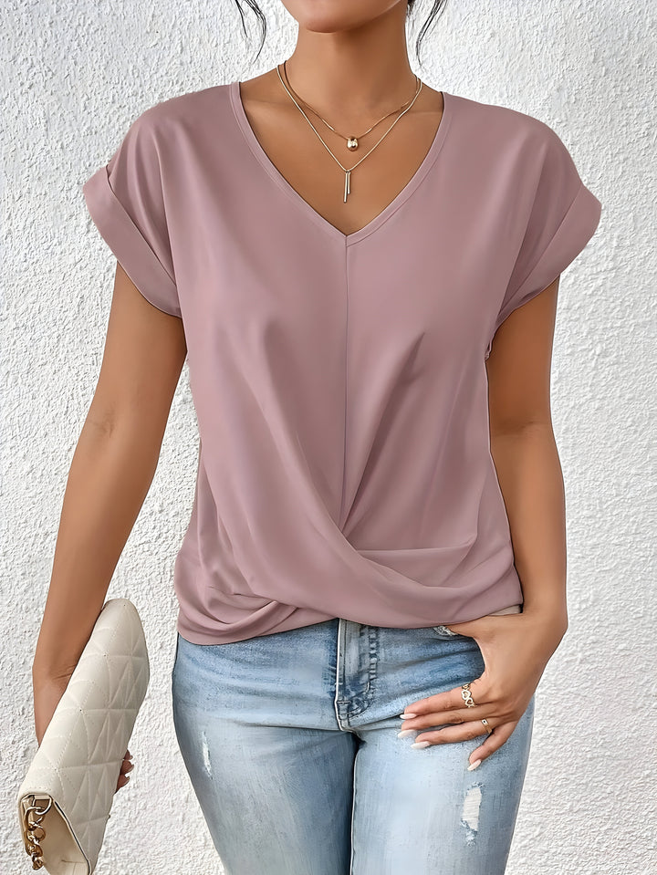 Vanessa | Twist Front V-Neck Top