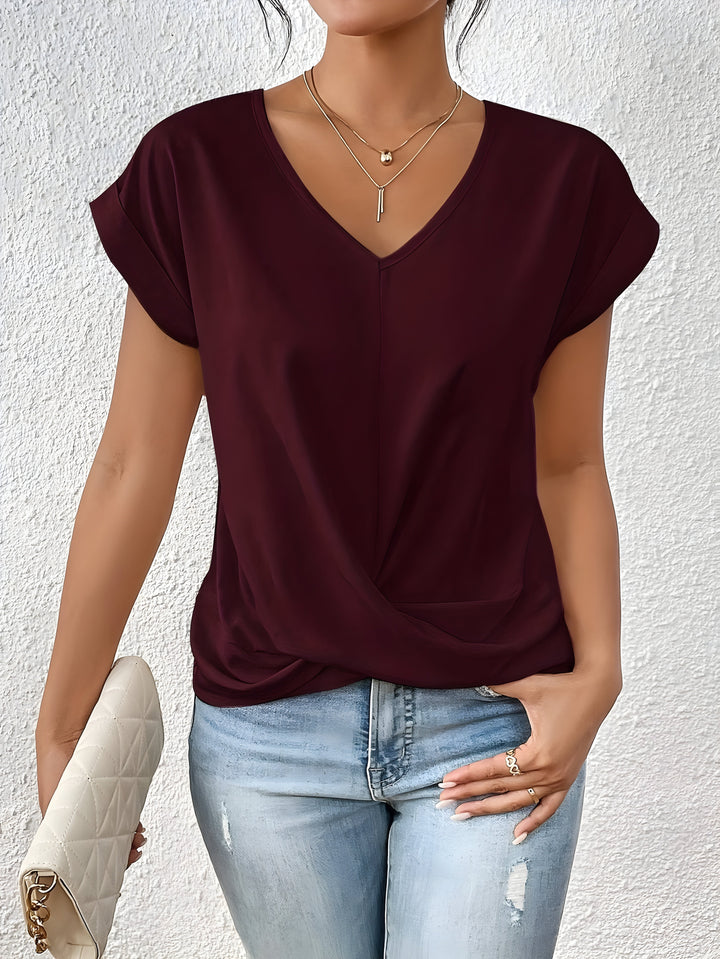 Vanessa | Twist Front V-Neck Top