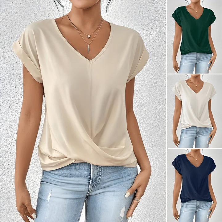 Vanessa | Twist Front V-Neck Top