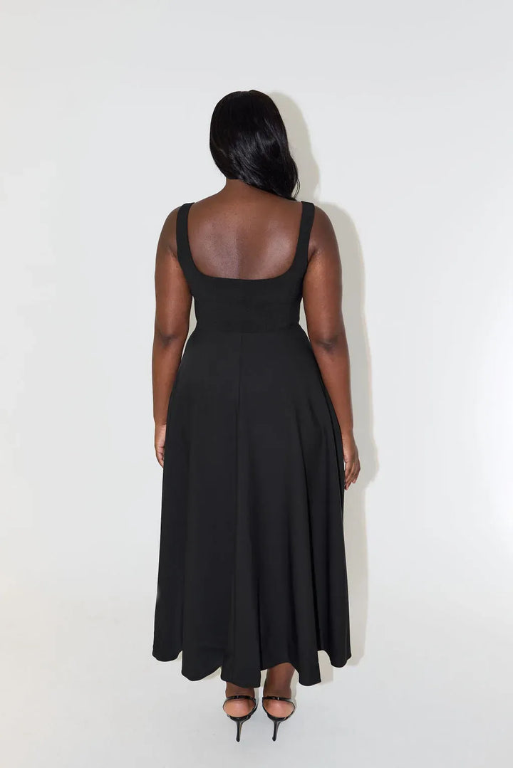 YARA-BELLE | HIGH-WAISTED MIDI DRESS