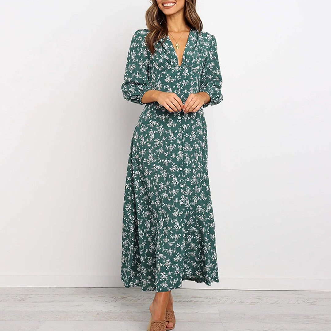 Annmarie | Bohemian Floral Print Long Dress