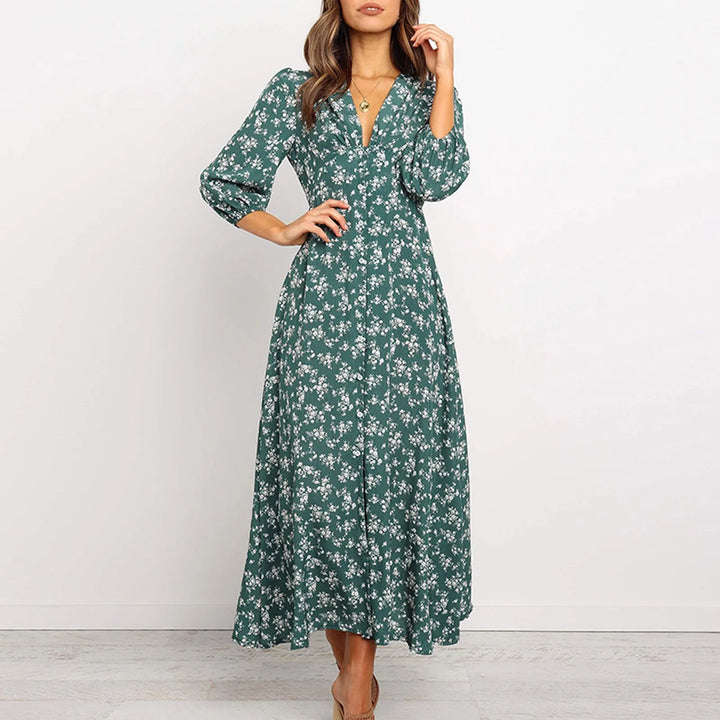 Annmarie | Bohemian Floral Print Long Dress