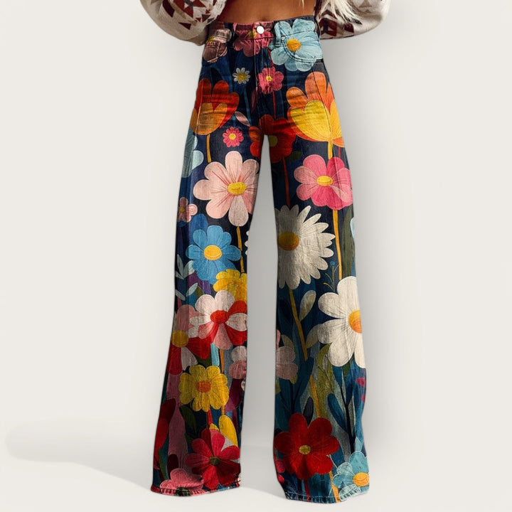 Lina & Loom | Wide-Leg Floral Trousers